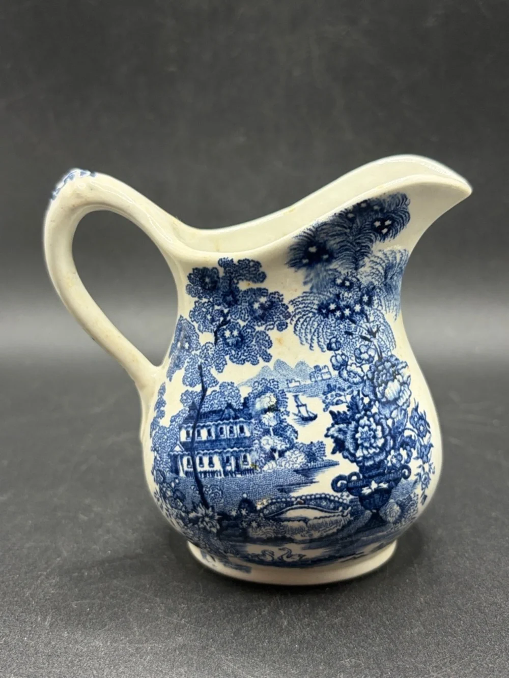 Royal Staffordshire Tonquin Blue Transferware AJ Wilkinson England Creamer Jug